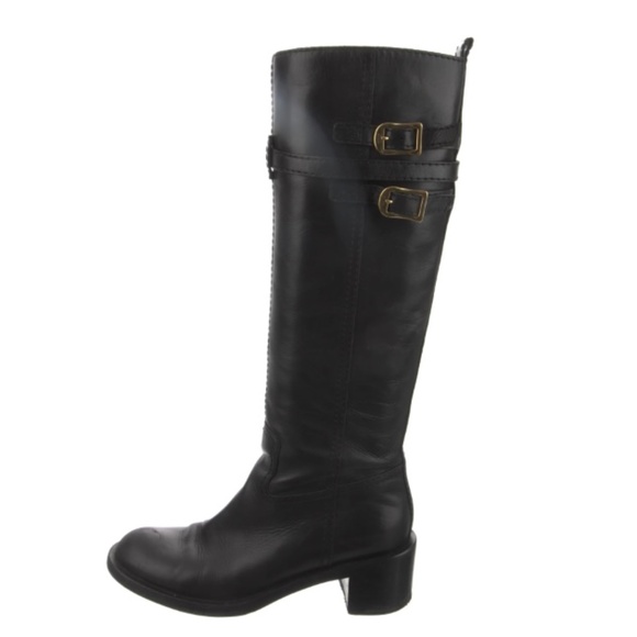 GUCCI black Leather riding tall boots. IT 38 - Picture 1 of 5